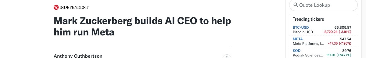 Mark Zuckerberg builds AI CEO to help him run Meta
