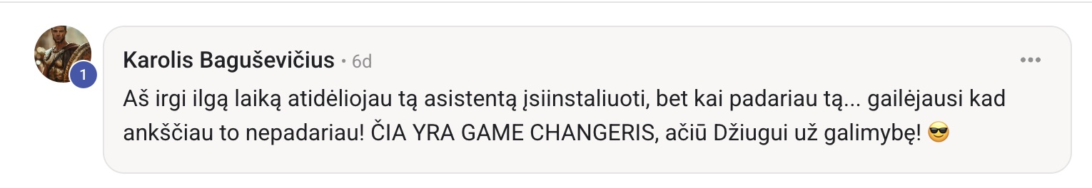 Karolis Baguševičius atsiliepimas